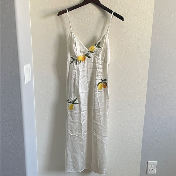 Anthropologie Lemon Embroidered Slip Dress - Picture 4 of 10